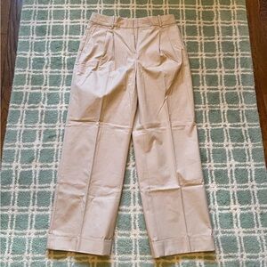 NWT J crew wide leg, cuffed, pleated pant. Size 6
